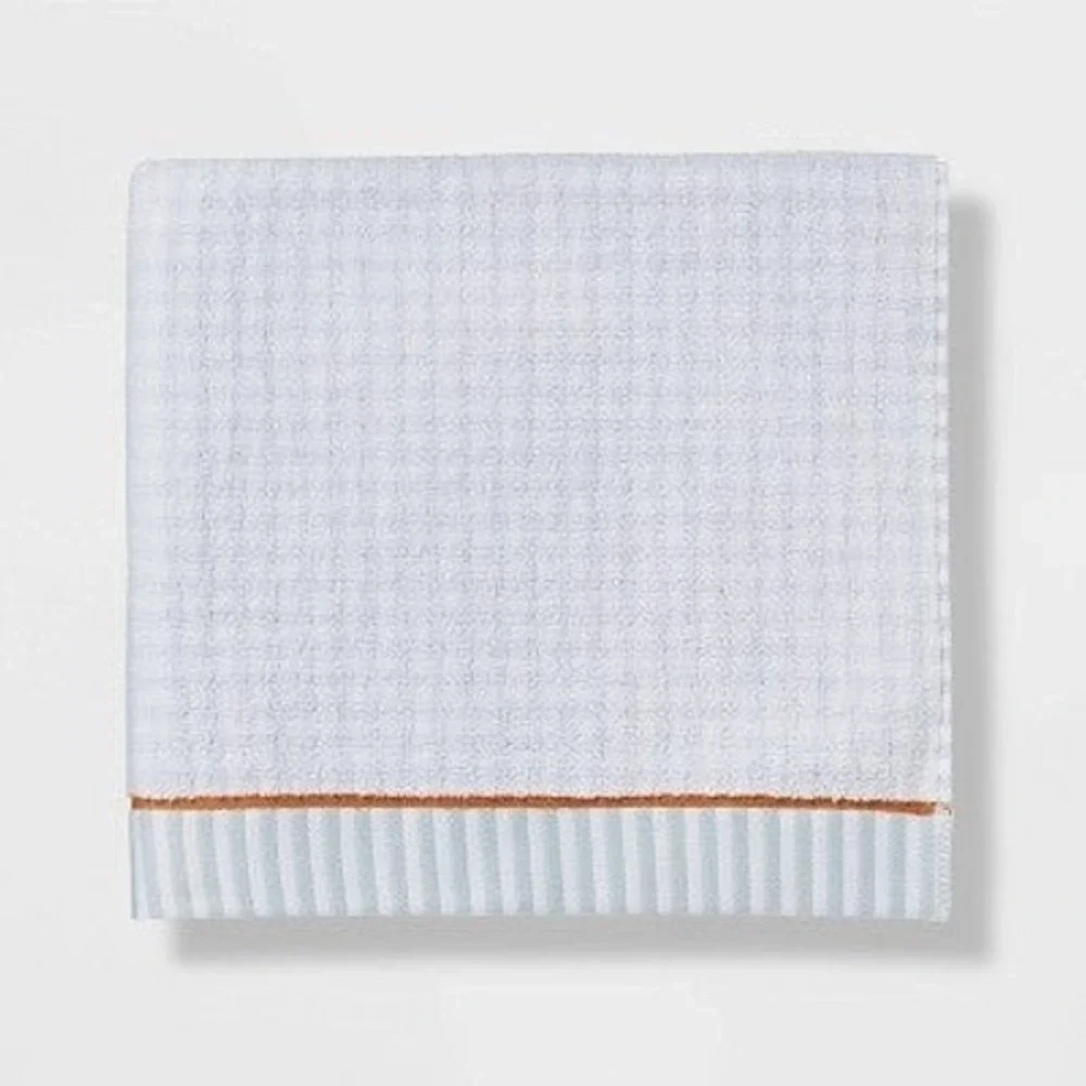 2pc‎ Traditional Gingham Plaid Bath Towel Set Blue - Threshold Target